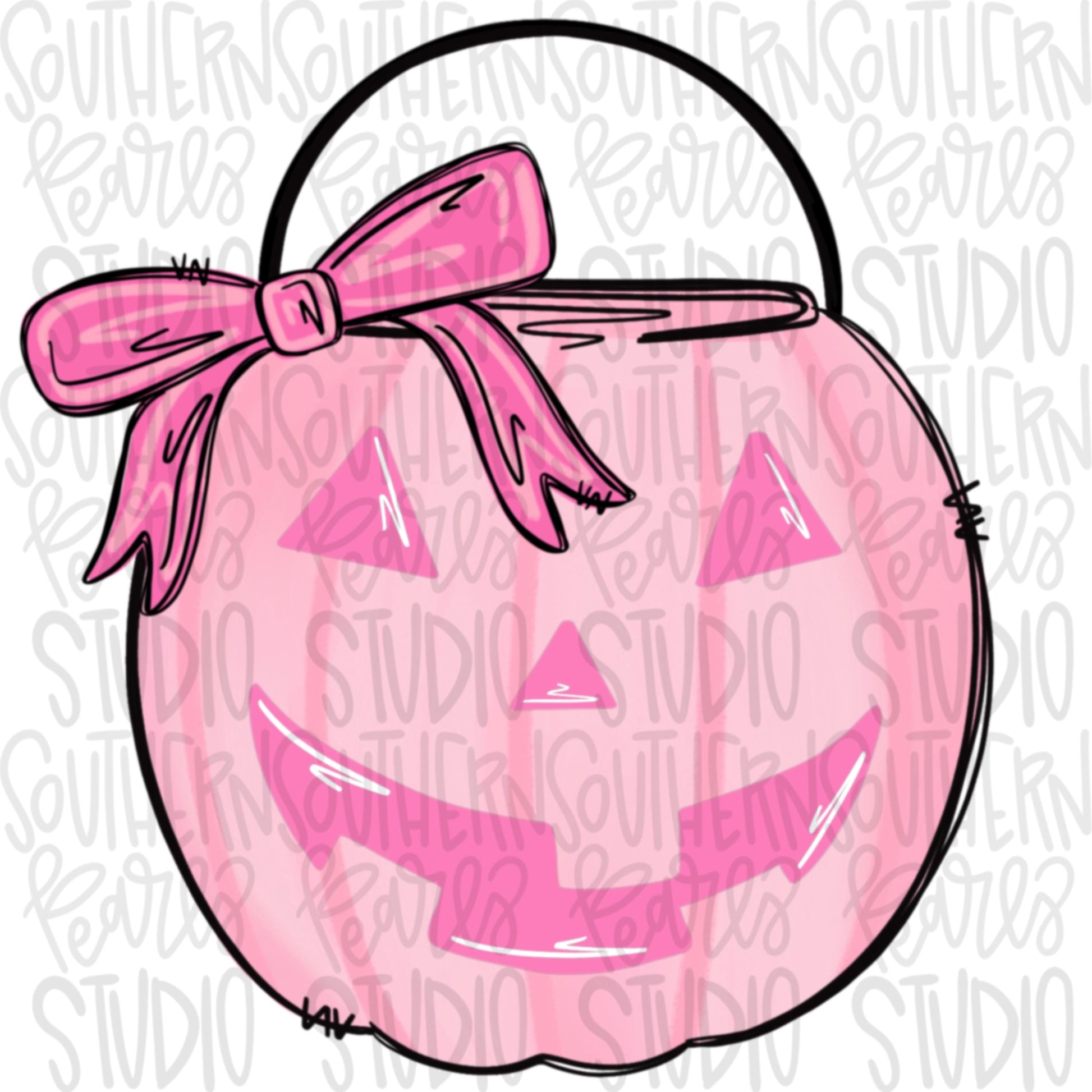 Halloween bucket pinks with and without name patch | two files | Sublimation Design | Digital Download | Women’s, Kids Shirt PNG