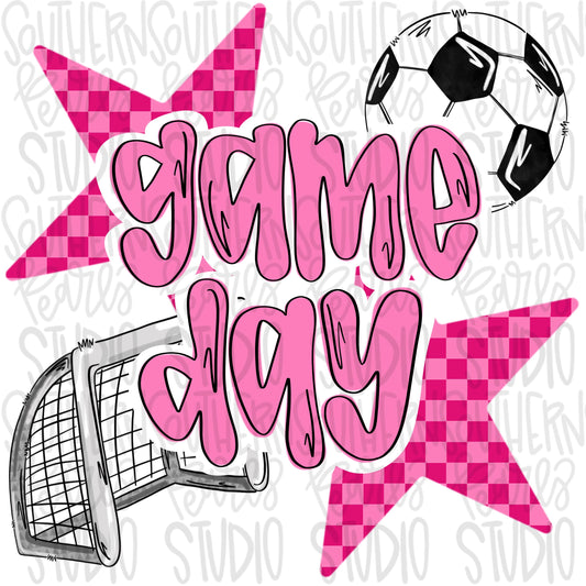 Game Day soccer | pinks | Go Team | PNG | Sublimation | Design Download