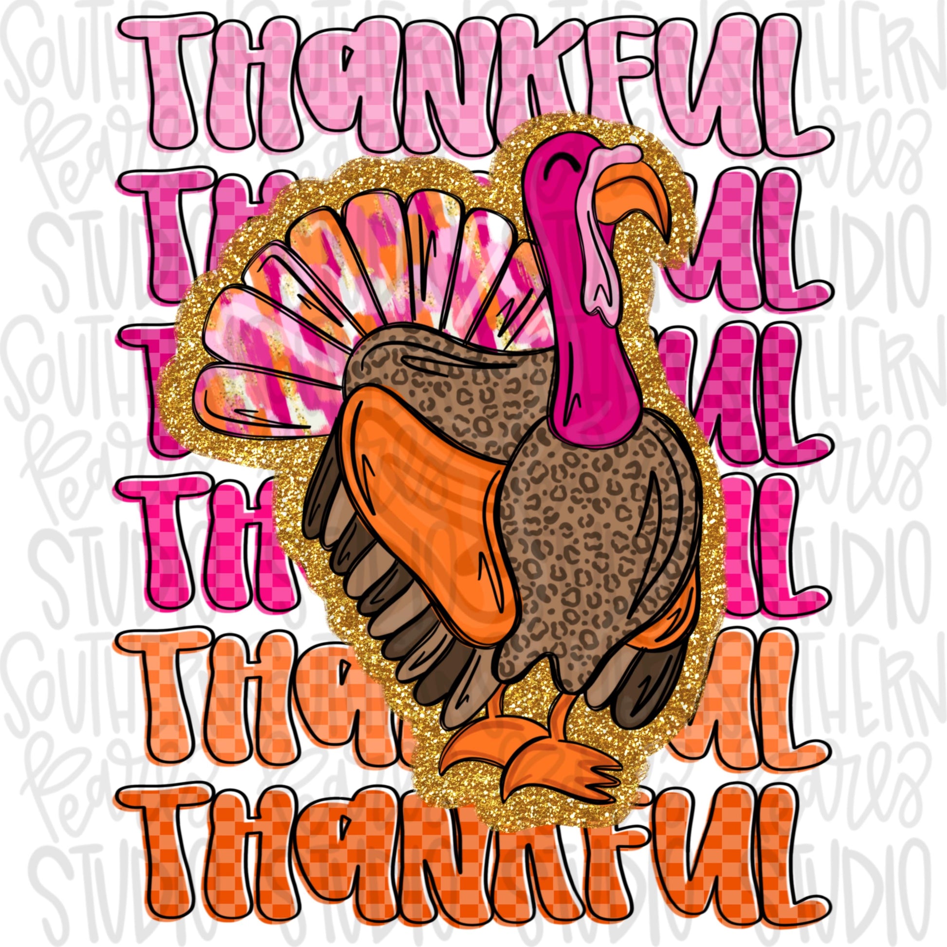 Thankful Turkey | Sublimation Design | Digital Download | Women’s, Kids Shirt PNG