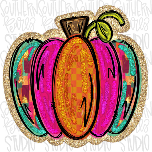 Bright colorful pumpkin | Sublimation Design | Digital Download | Women’s, Kids Shirt PNG