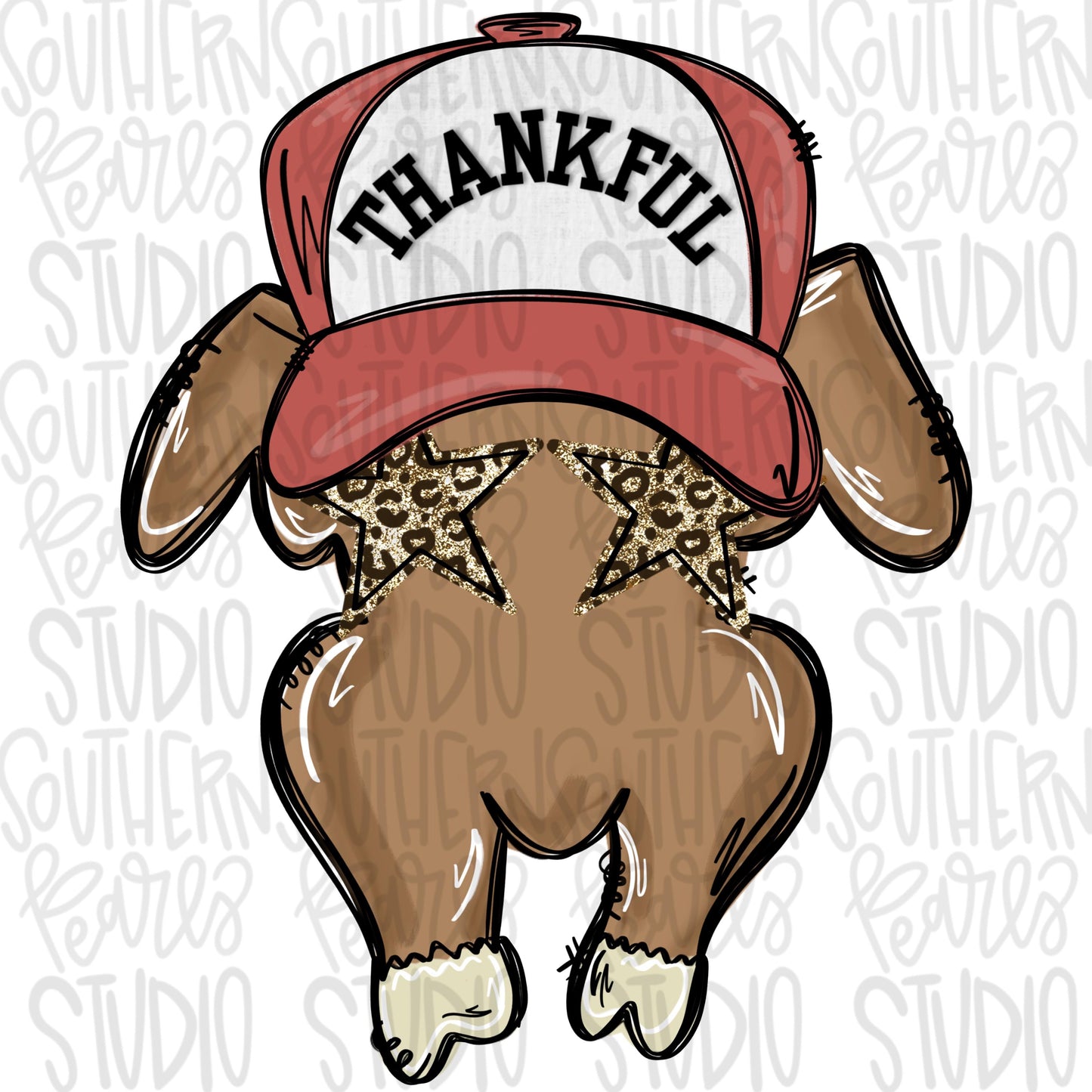 Turkey with Thankful hat | Sublimation Design | Digital Download | Women’s, Kids Shirt PNG