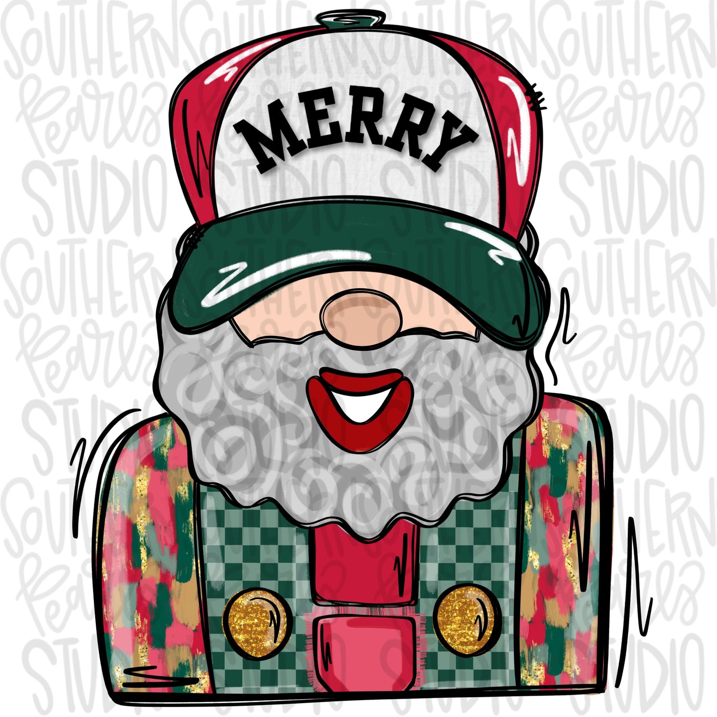 Santa with merry hat | Sublimation Design | Digital Download | Women’s, Kids Shirt PNG