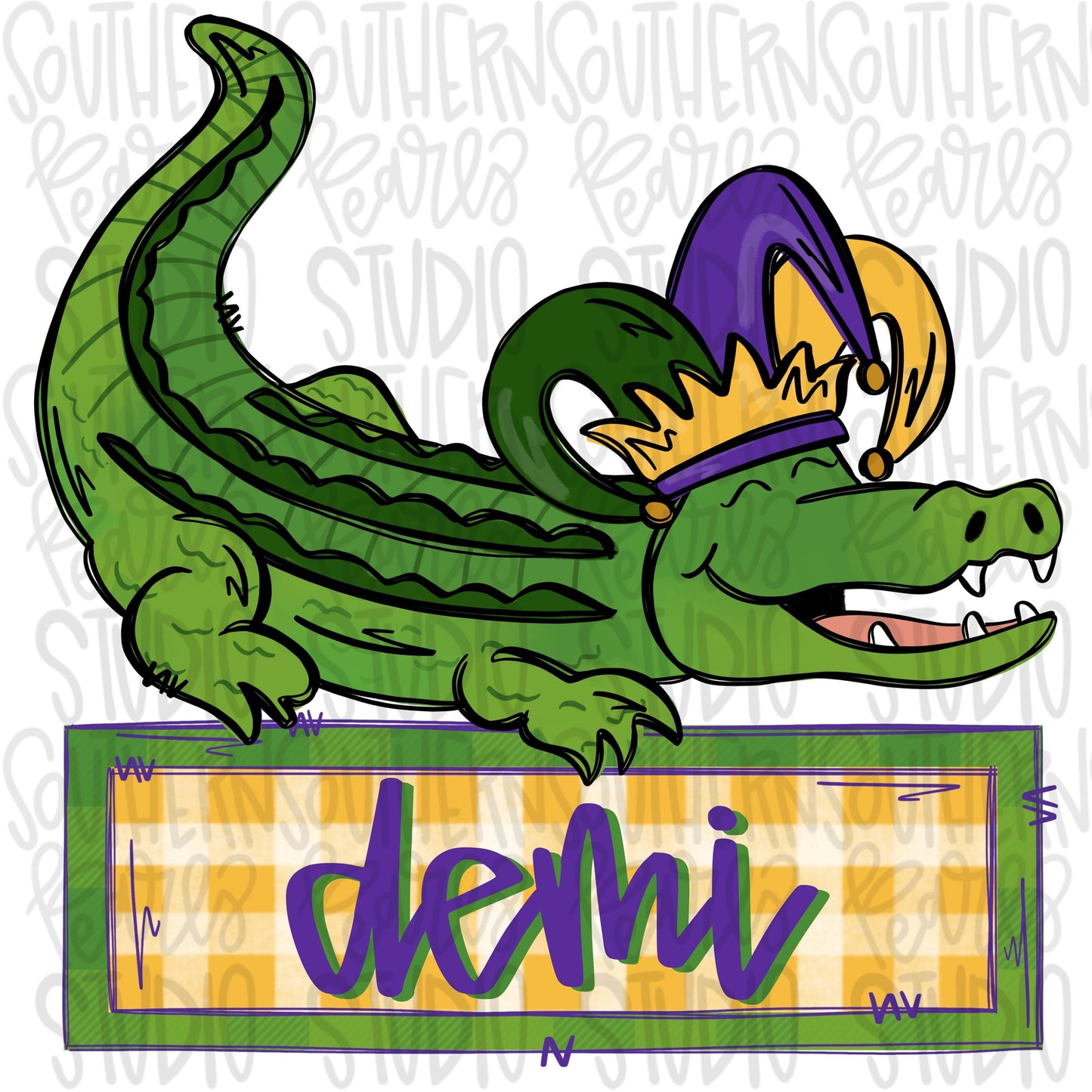 Mardi Gras alligator with joker hat | Sublimation Design | Digital Download | Women’s, Kids Shirt PNG