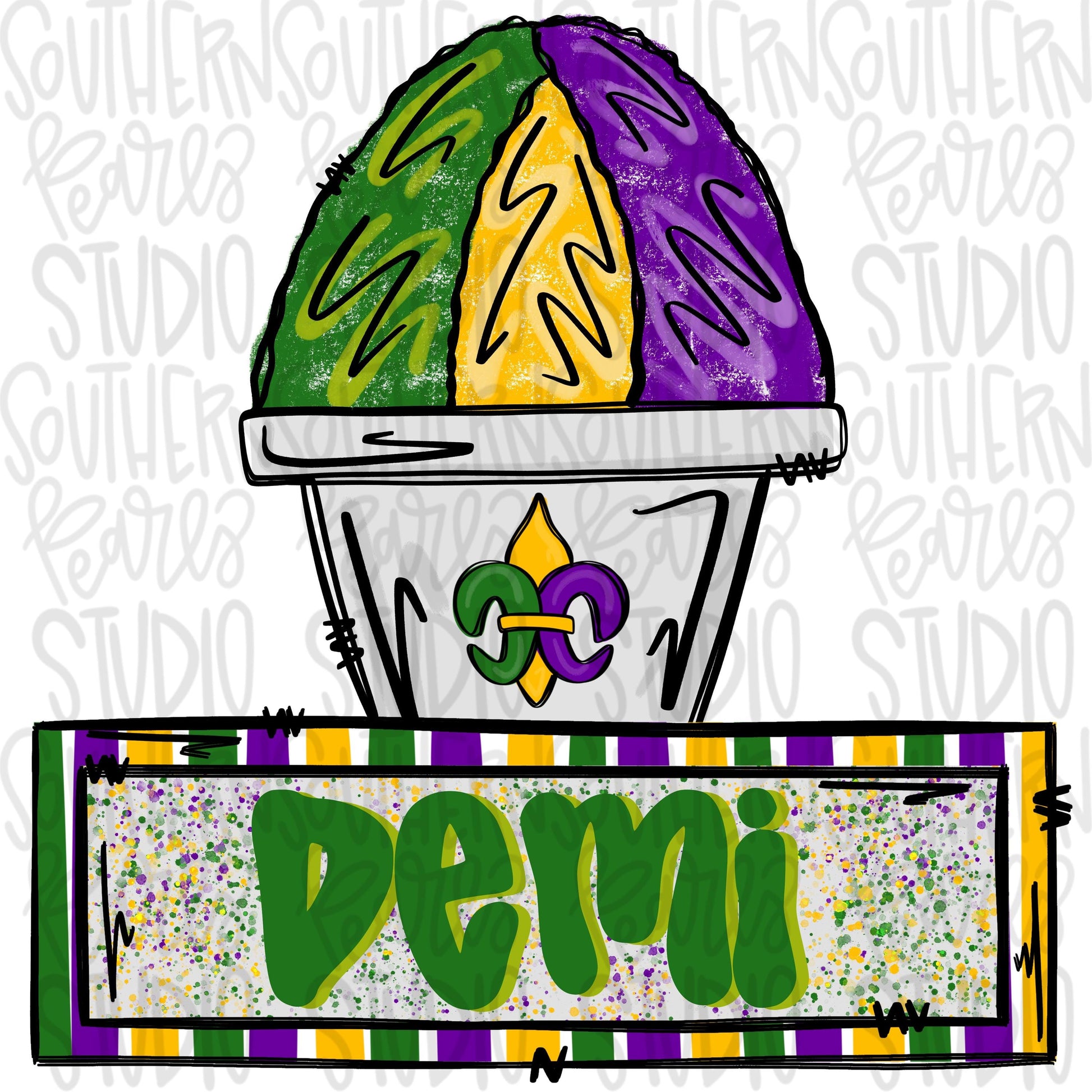 Mardi Gras snow cone | Sublimation Design | Digital Download | Women’s, Kids Shirt PNG