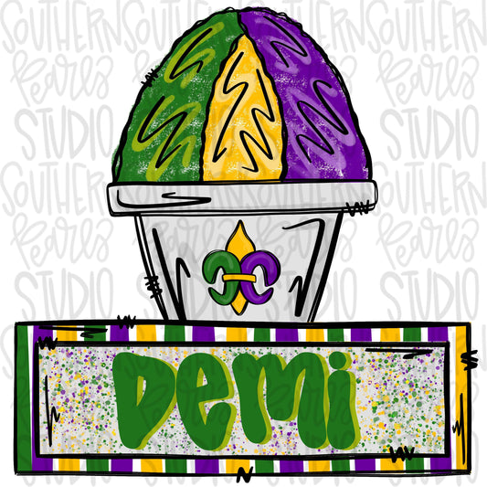 Mardi Gras snow cone | Sublimation Design | Digital Download | Women’s, Kids Shirt PNG
