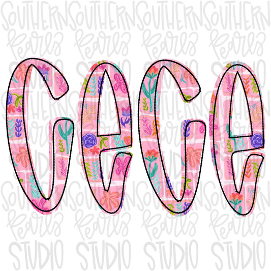 CeCe quilted floral pattern | Sublimation Design | Digital Download | Women’s, Kids Shirt PNG