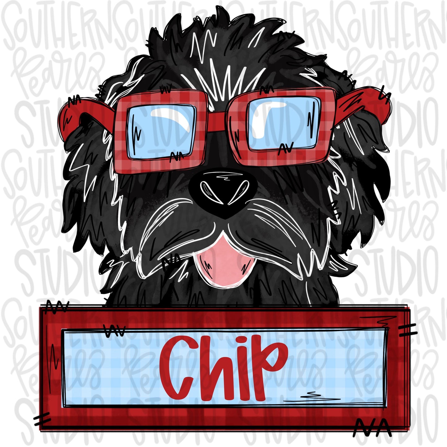 Valentine black Goldendoodle with patch boy | Sublimation Design | Digital Download | Women’s, Kids Shirt PNG