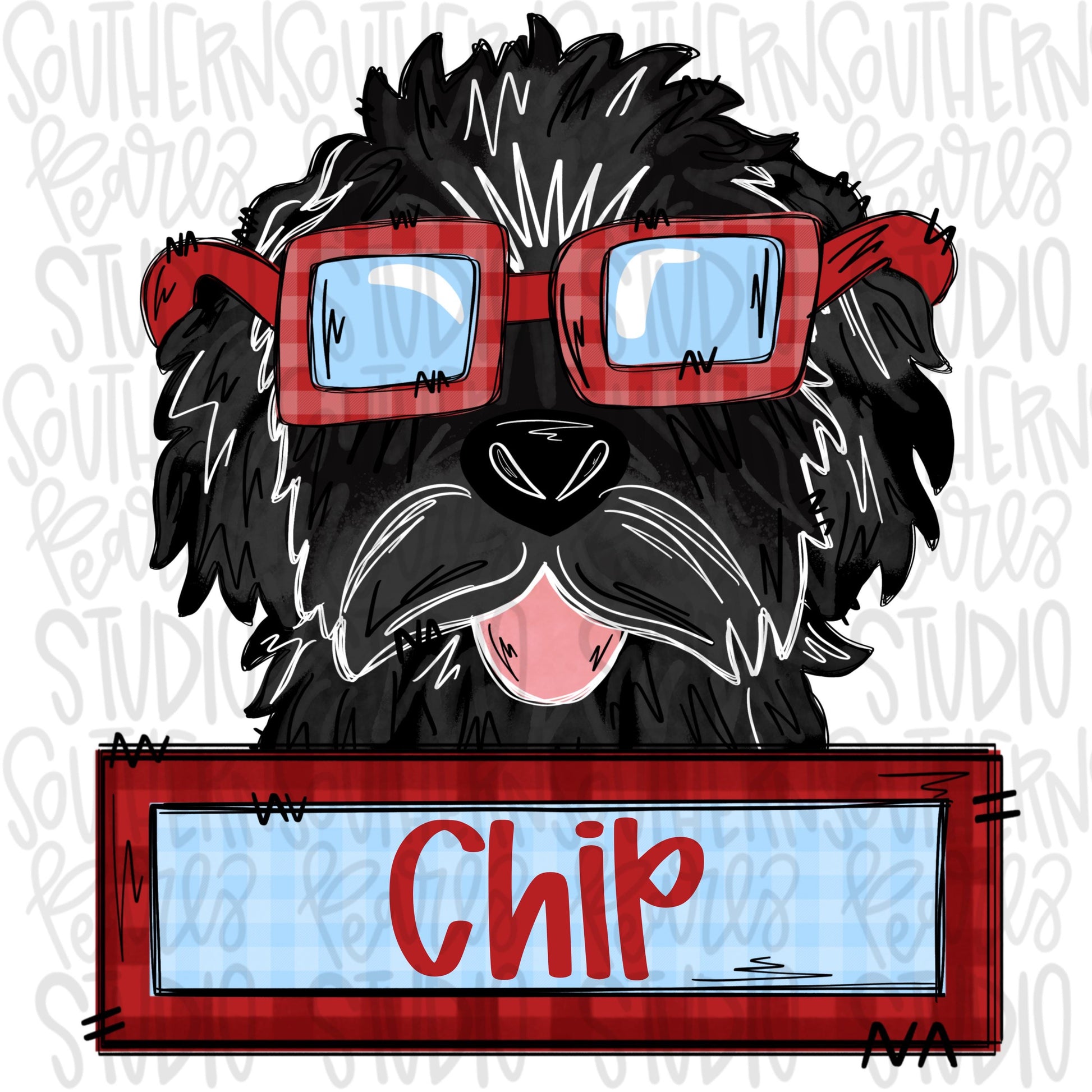 Valentine black Goldendoodle with patch boy | Sublimation Design | Digital Download | Women’s, Kids Shirt PNG