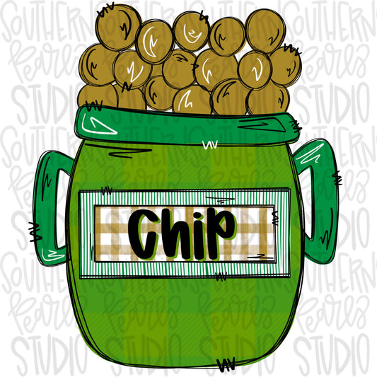St Patrick’s pot of gold boy with name patch | Sublimation Design | Digital Download | Women’s, Kids Shirt PNG