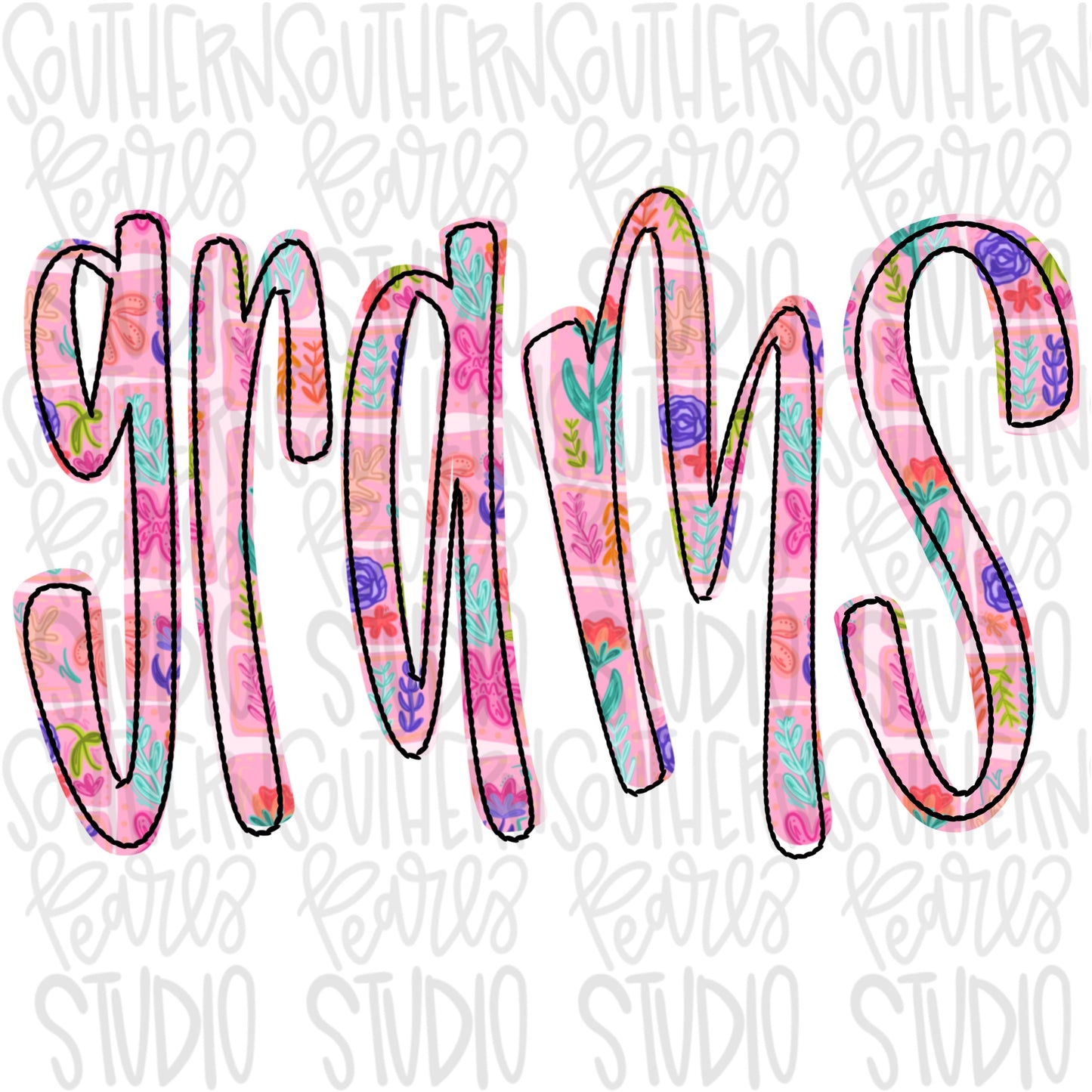 Grams quilted floral pattern | Sublimation Design | Digital Download | Women’s, Kids Shirt PNG