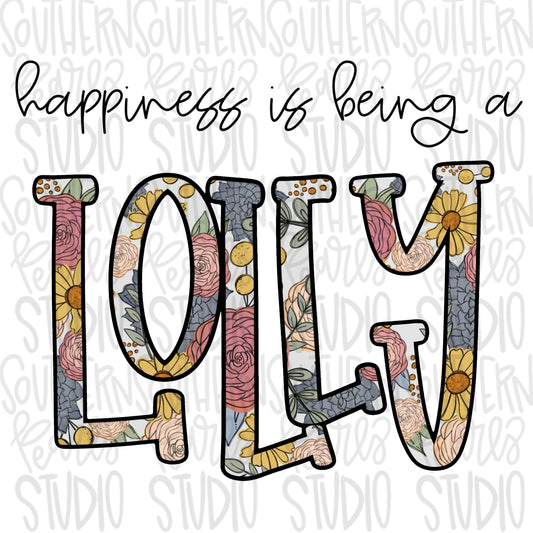 Happiness is being a LOLLY | Sublimation Design | Digital Download | Women’s, Kids Shirt PNG