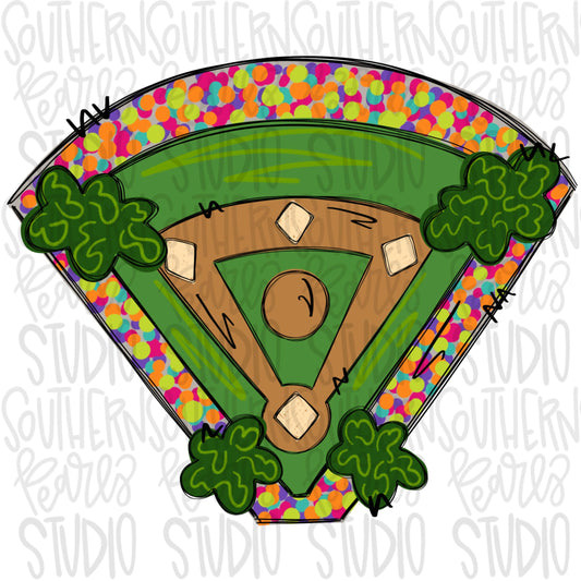 Colorful Baseball field | Sublimation Design | Digital Download | Women’s, Kids Shirt PNG design