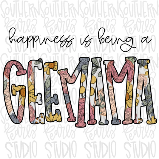 Happiness is being a GEEMAMA | Sublimation Design | Digital Download | Women’s, Kids Shirt PNG