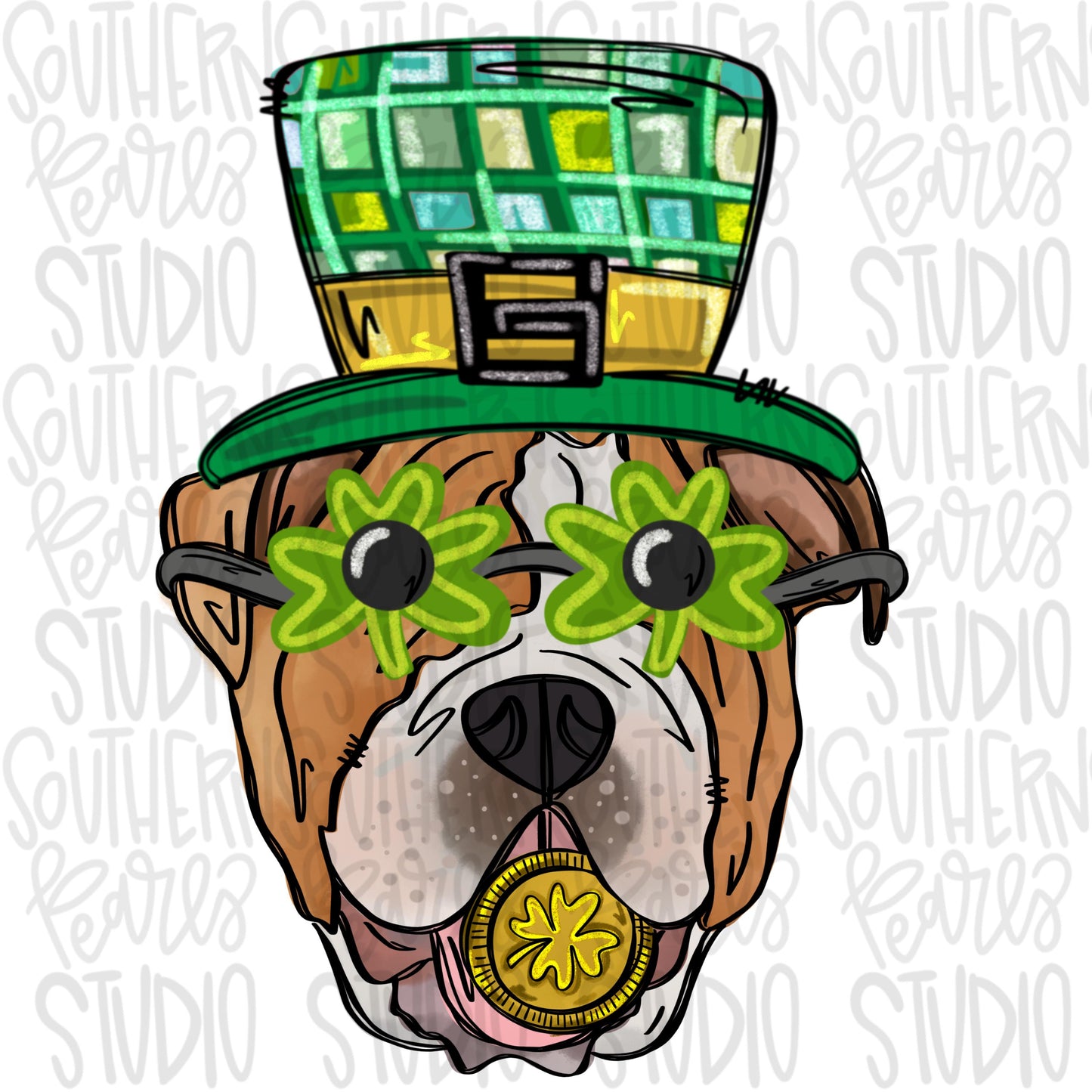 Bulldog | St Patrick Day | Sublimation Design | Digital Download | Women’s, Kids Shirt PNG