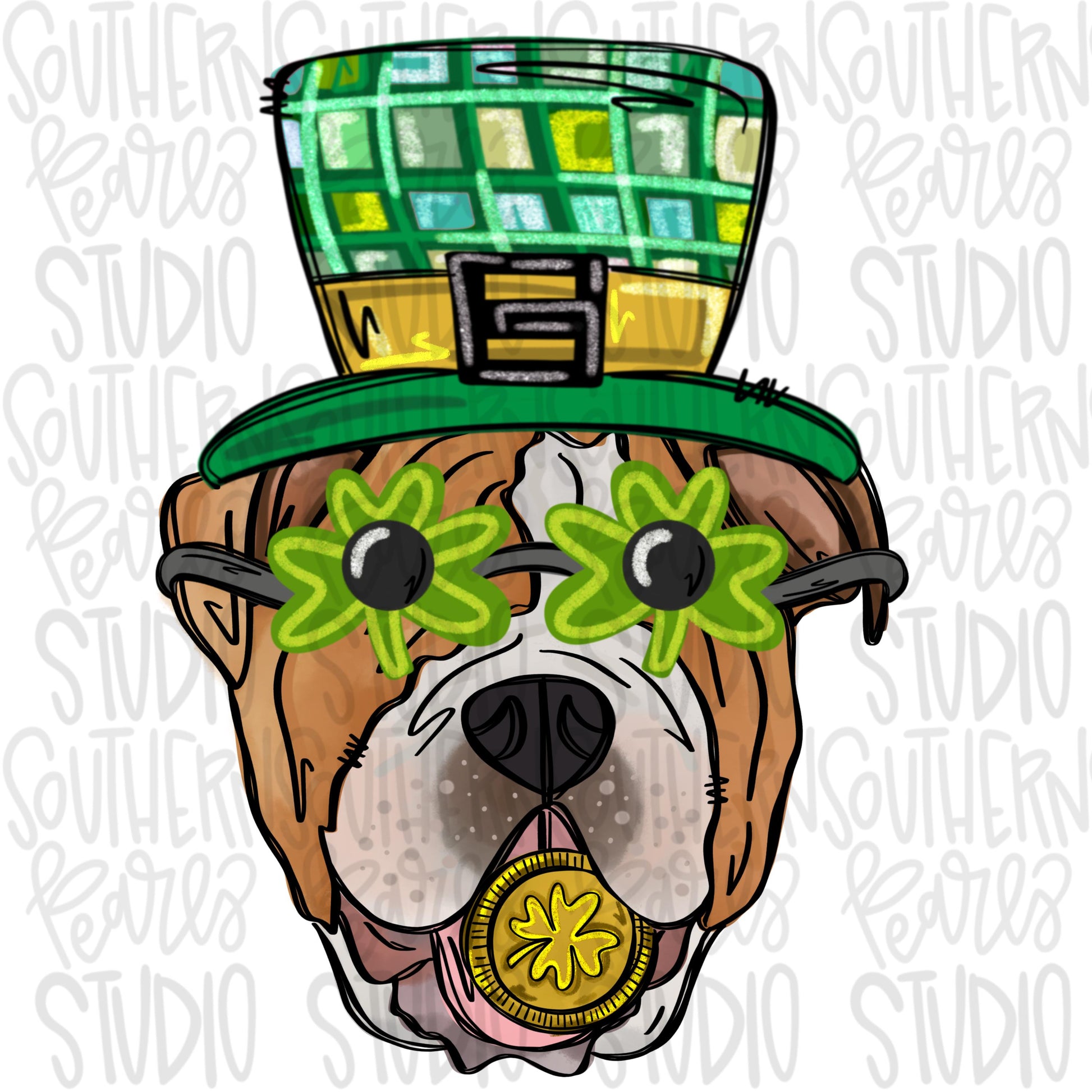 Bulldog | St Patrick Day | Sublimation Design | Digital Download | Women’s, Kids Shirt PNG