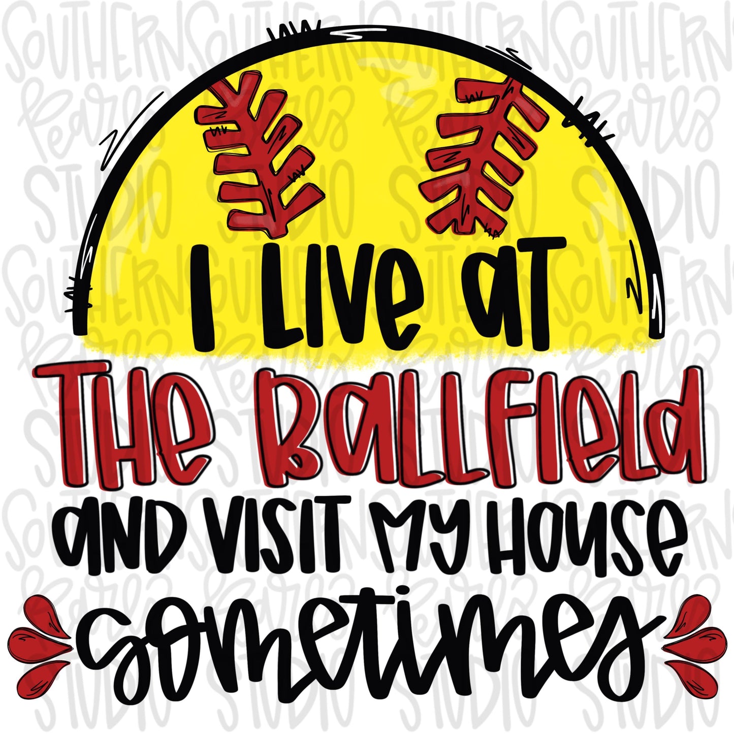 I live at the Ball field softball neon | Swing Batter Batter| Baseball Mom | Sublimation Design | Digital Download | Women’s, Kids Shirt PNG