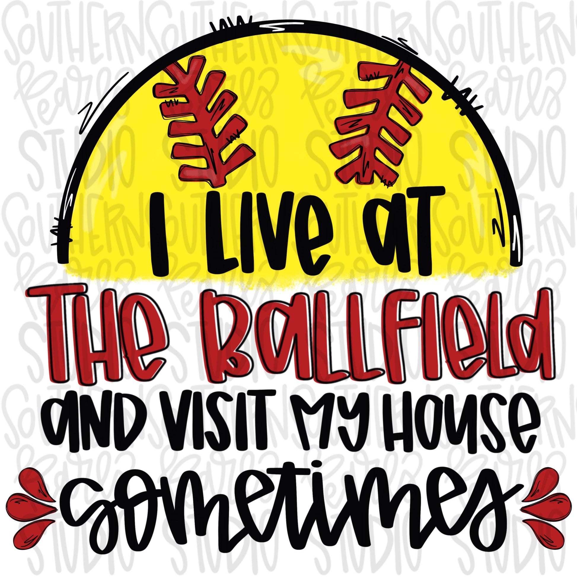 I live at the Ball field softball neon | Swing Batter Batter| Baseball Mom | Sublimation Design | Digital Download | Women’s, Kids Shirt PNG