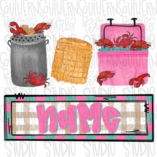 Crawfish boil trio | girl name patch | Crawfish Season | Sublimation Design | Digital Download | Women’s, Kids Shirt PNG