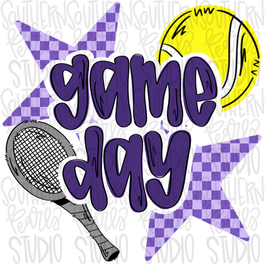 Game Day Tennis | purple | Go Team | PNG | Sublimation | Design Download