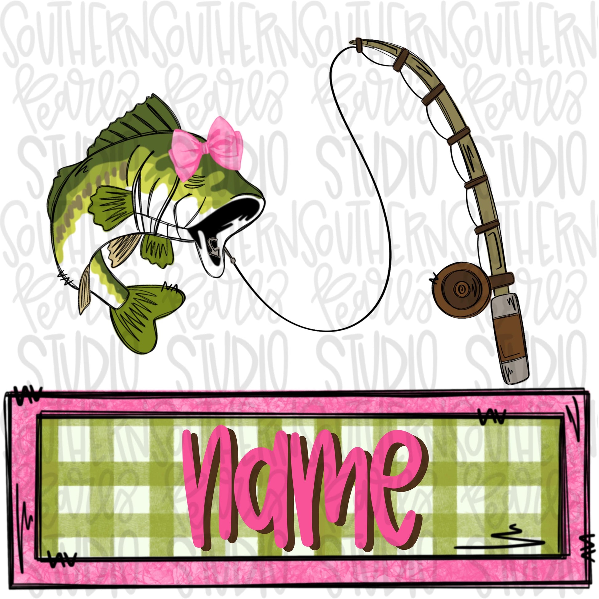 Fishing name plate girly | Sublimation Design | Digital Download | Women’s, Kids Shirt PNG