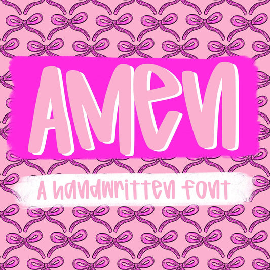 Amen Font, handwritten font, procreate font, cricut font, silhouette font, script font, cute font