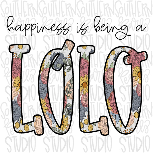 Happiness is being a LOLO | Sublimation Design | Digital Download | Women’s, Kids Shirt PNG