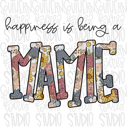 Happiness is being a MAMIE | Sublimation Design | Digital Download | Women’s, Kids Shirt PNG