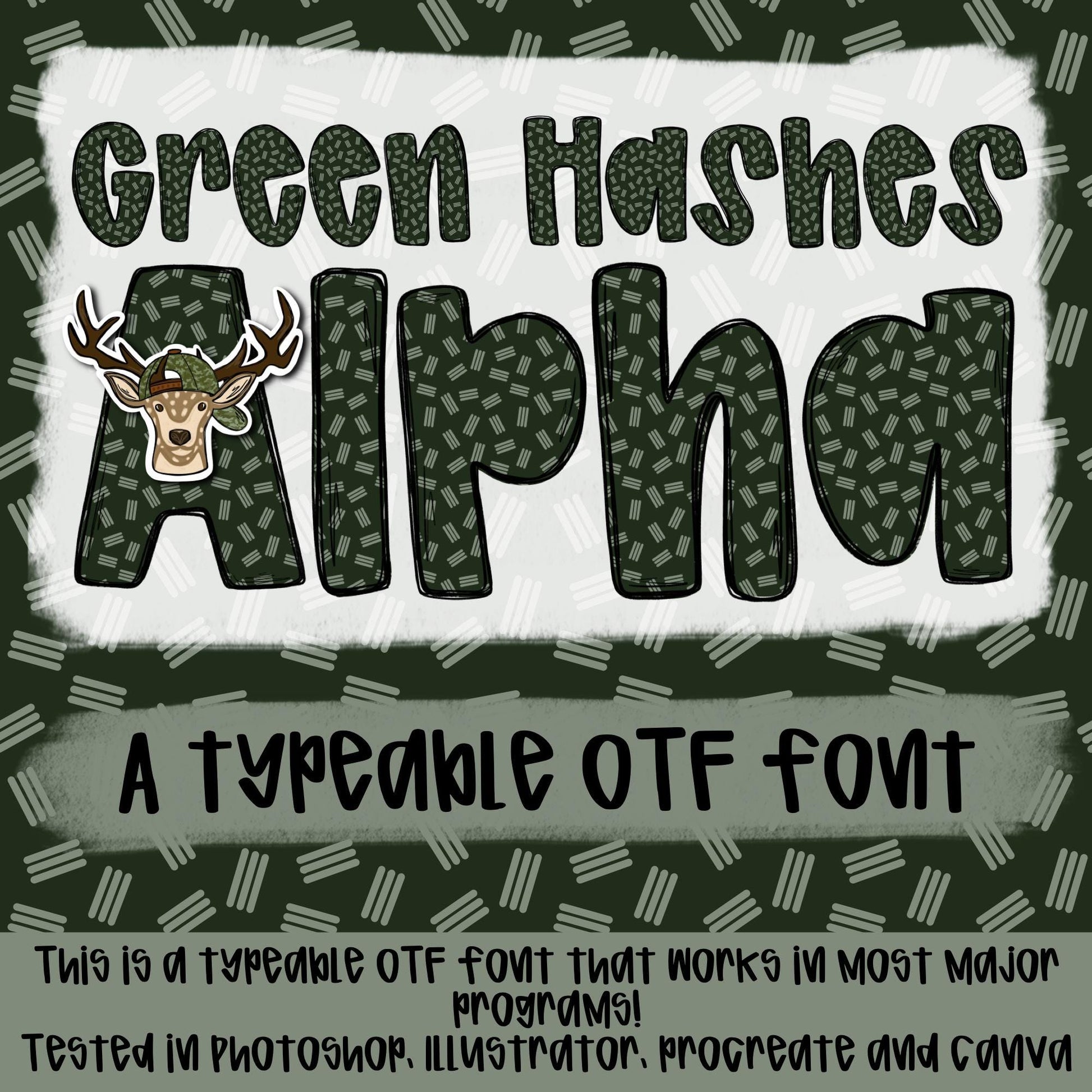 Green Hashes Alpha | Typeable Font | Sublimation Design | Digital Download | Women’s, Kids Shirt PNG