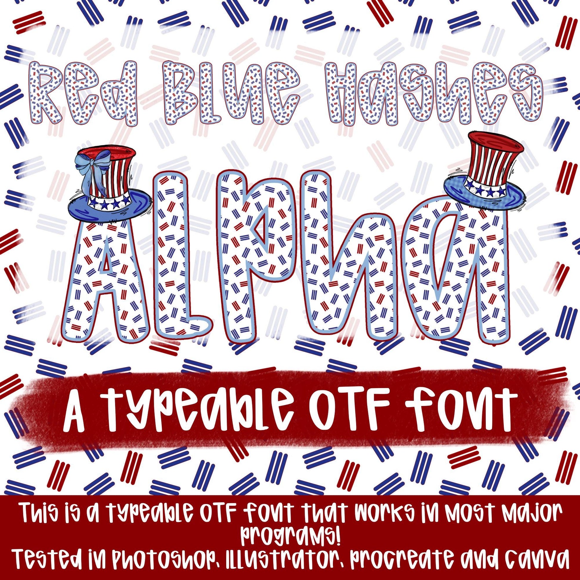 Girl Patriotic Alpha Set | 5 Typeable fonts| Typeable Font | Sublimation Design | Digital Download | Women’s, Kids Shirt PNG