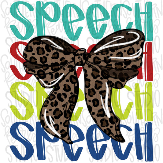 Speech Teacher | leopard bow | PNG | Sublimation design | Design Download | dtf | dtg |