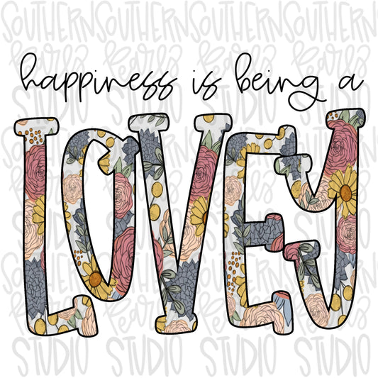 Happiness is being a LOVEY | Sublimation Design | Digital Download | Women’s, Kids Shirt PNG