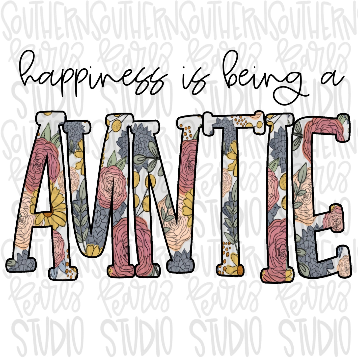 Happiness is being a AUNTIE | Sublimation Design | Digital Download | Women’s, Kids Shirt PNG