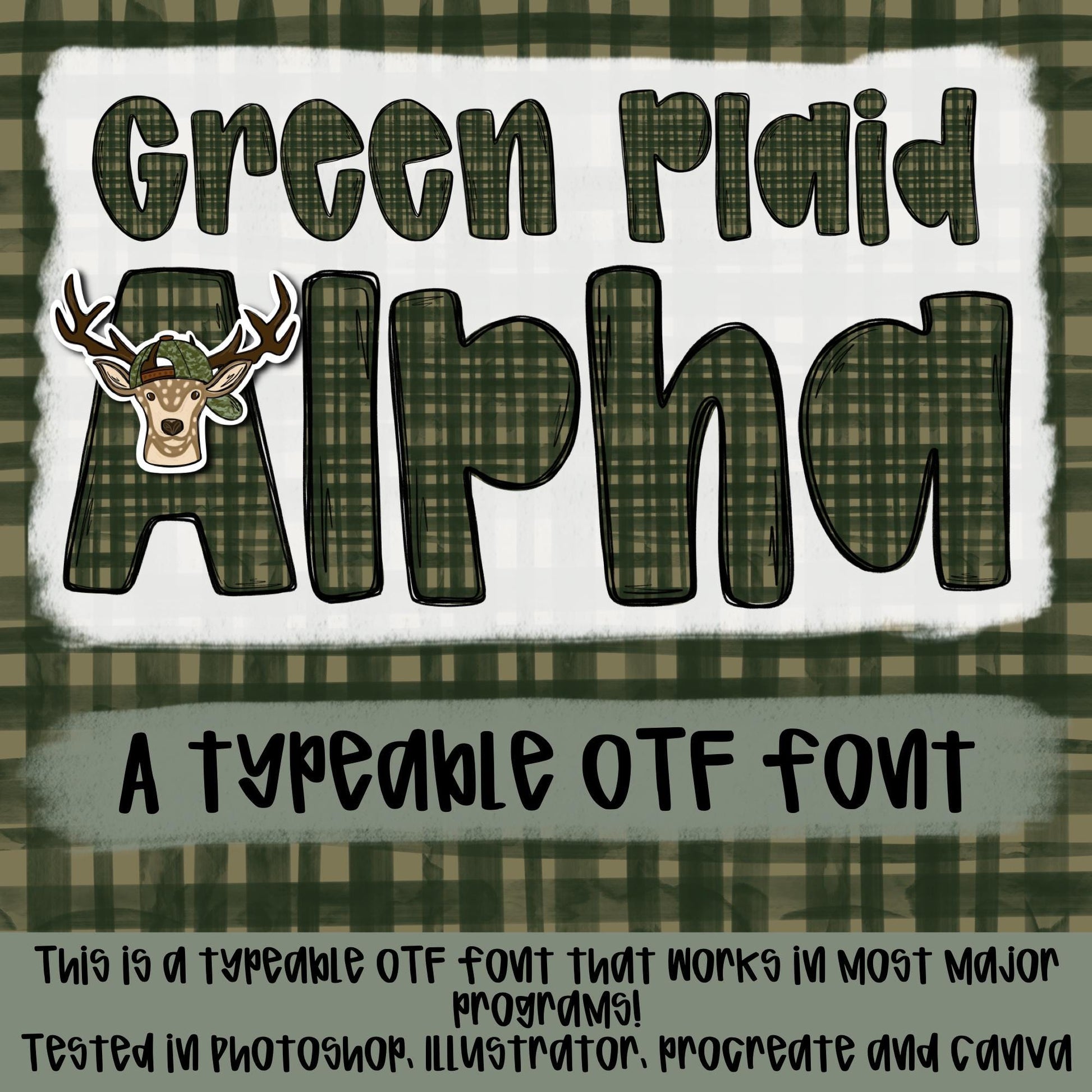 Green Plaid Alpha | Typeable Font | Sublimation Design | Digital Download | Women’s, Kids Shirt PNG