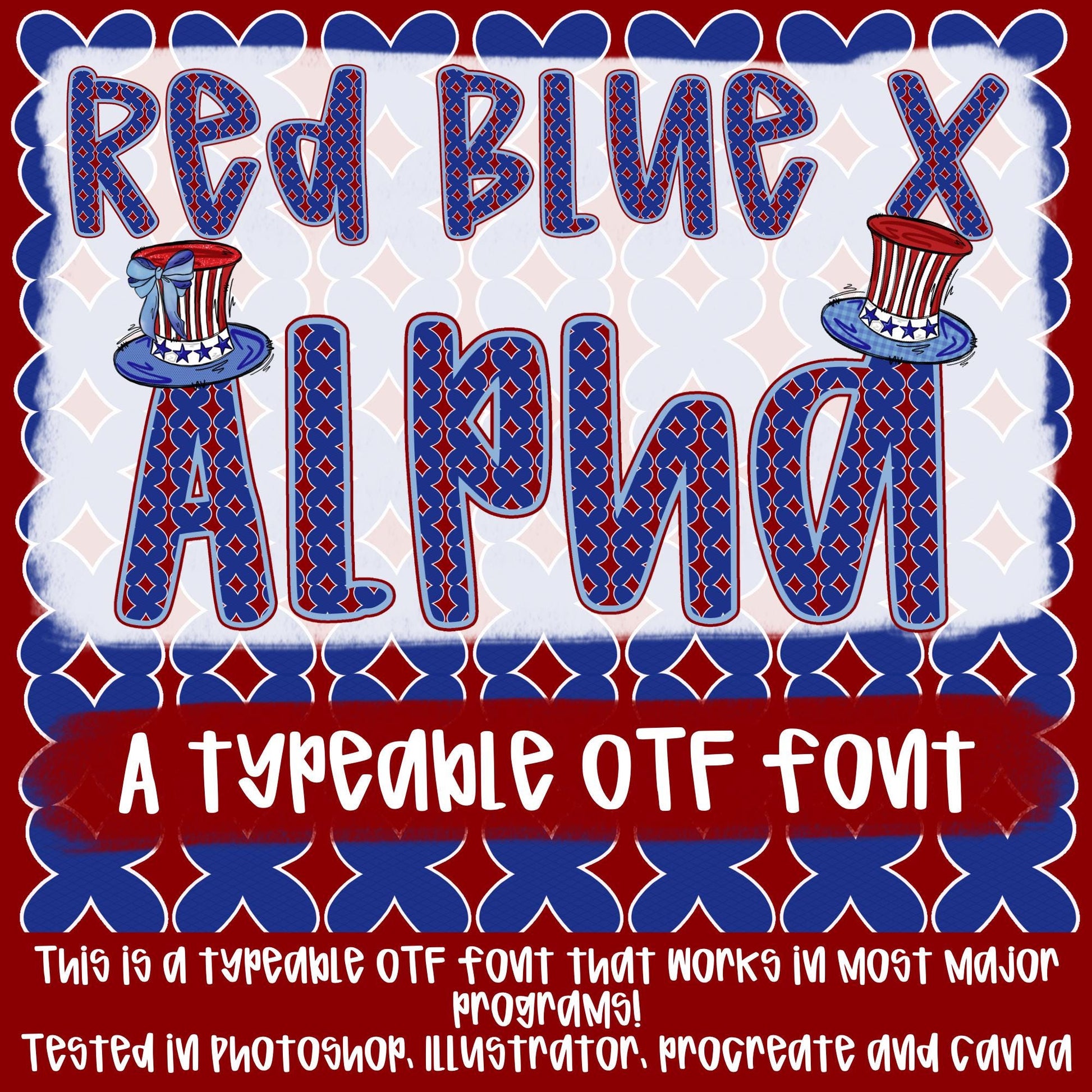 Girl Patriotic Alpha Set | 5 Typeable fonts| Typeable Font | Sublimation Design | Digital Download | Women’s, Kids Shirt PNG