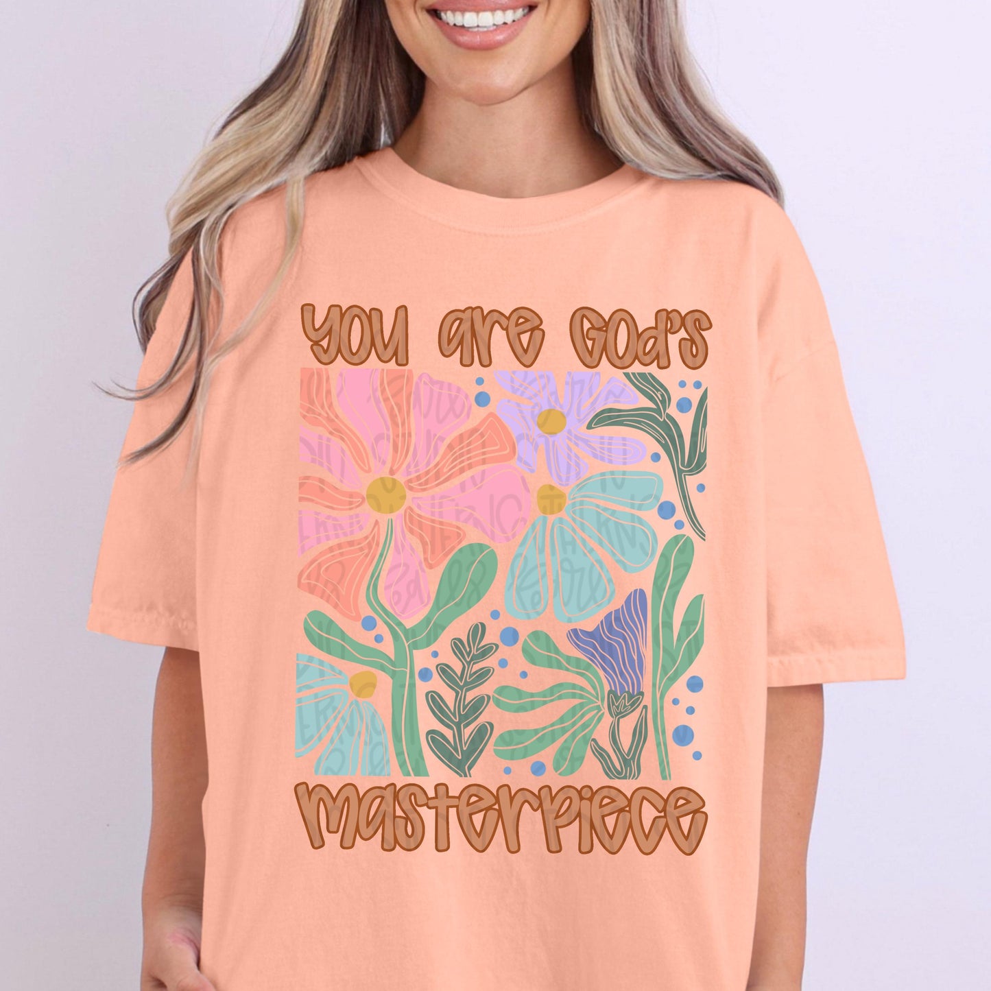 You are Gods masterpiece floral | Bible verse | Sublimation Design | Digital Download | Women’s, Kids Shirt PNG
