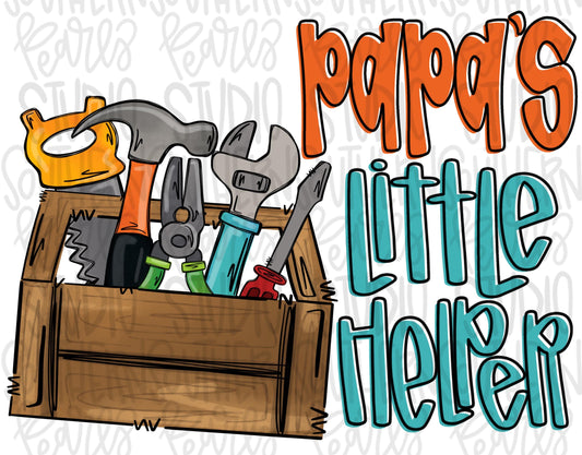 Papas little helper toolbox | Fathers Day | Sublimation Design | Digital Download | Women’s, Kids Shirt PNG