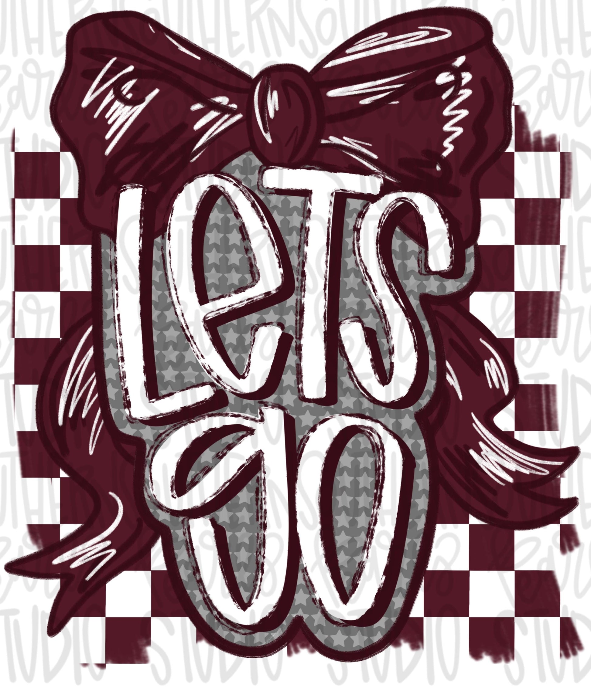 Let’s Go bow | maroon and white | Go Team | PNG | Sublimation | Design Download | womens and kids