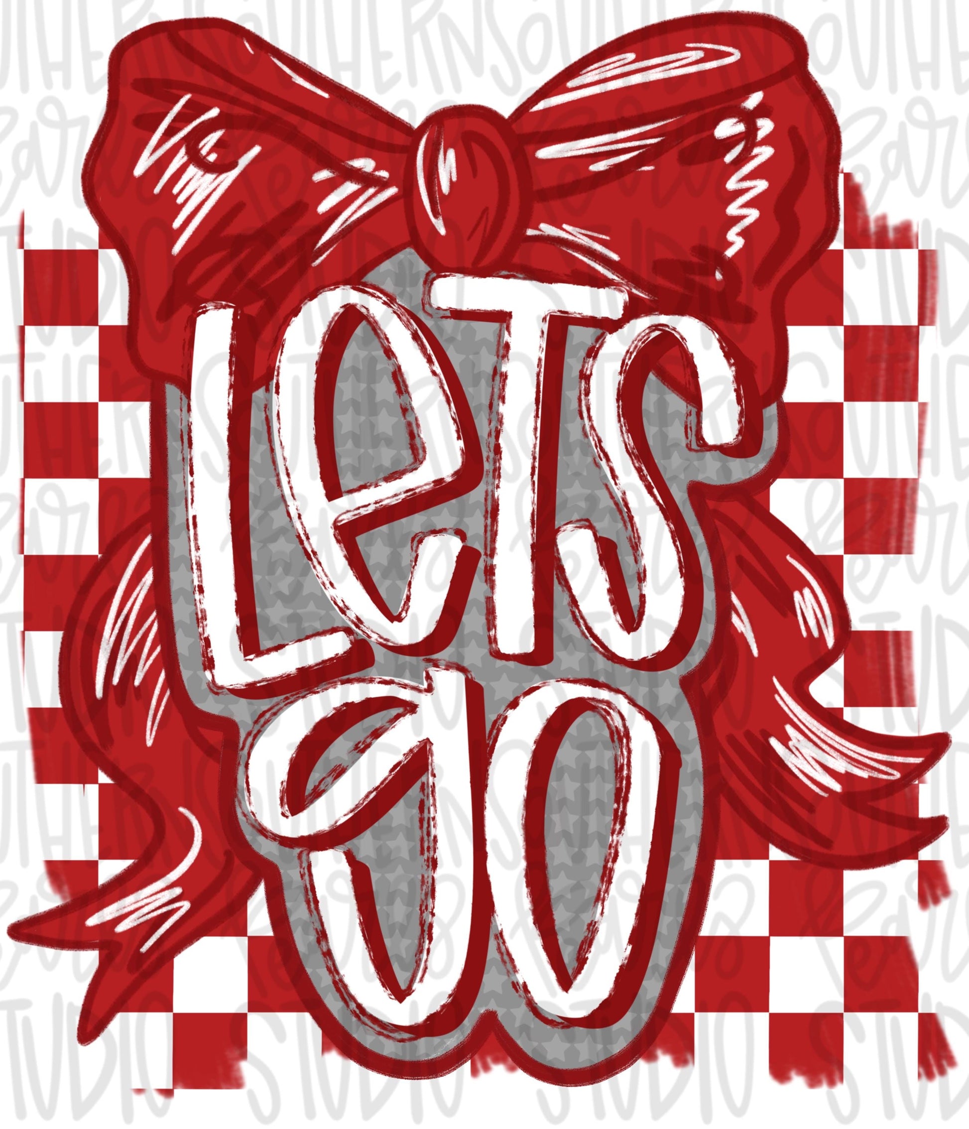 Let’s Go bow | red and white | Go Team | PNG | Sublimation | Design Download | womens and kids