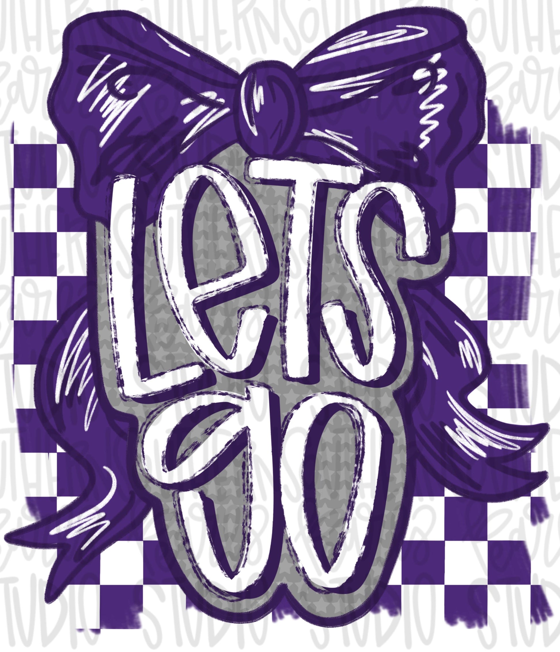 Let’s Go bow | purple and white | Go Team | PNG | Sublimation | Design Download | womens and kids