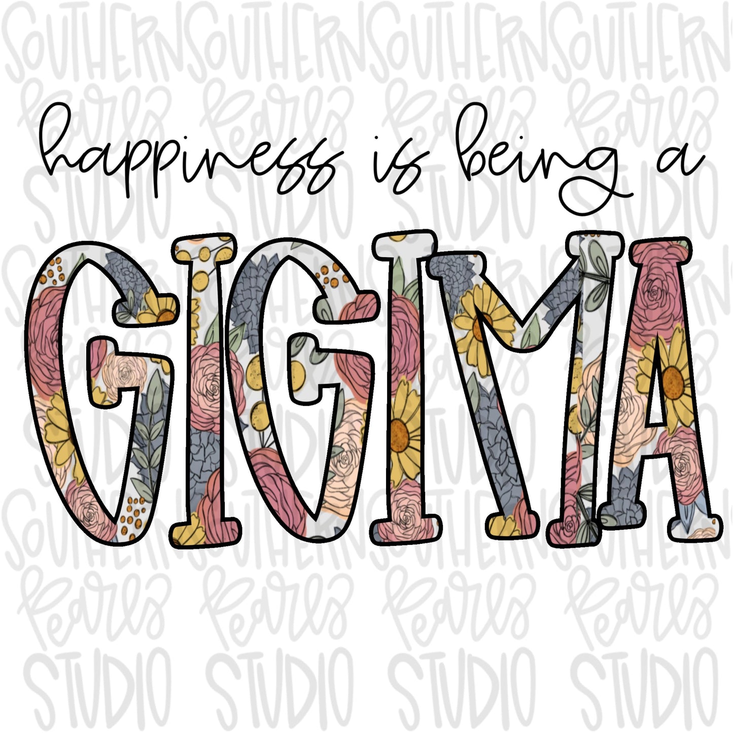 Happiness is being a GIGIMA | Sublimation Design | Digital Download | Women’s, Kids Shirt PNG
