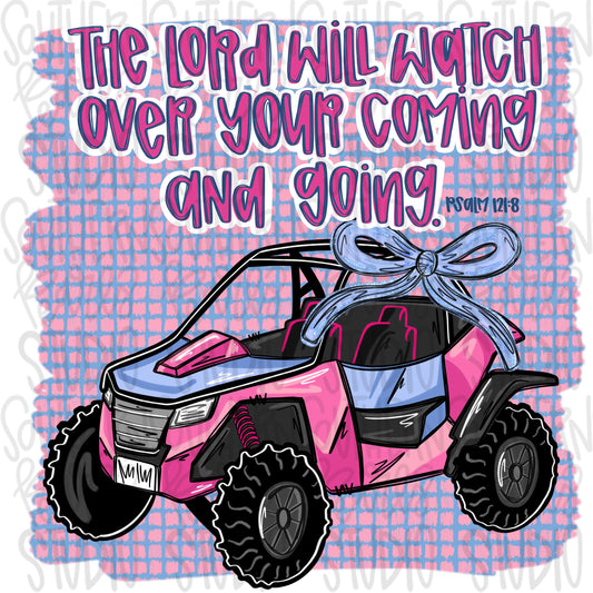 Side by side pink girly | the lord will watch over your coming and going | front and back | Sublimation Design | Digital Download | Kids PNG