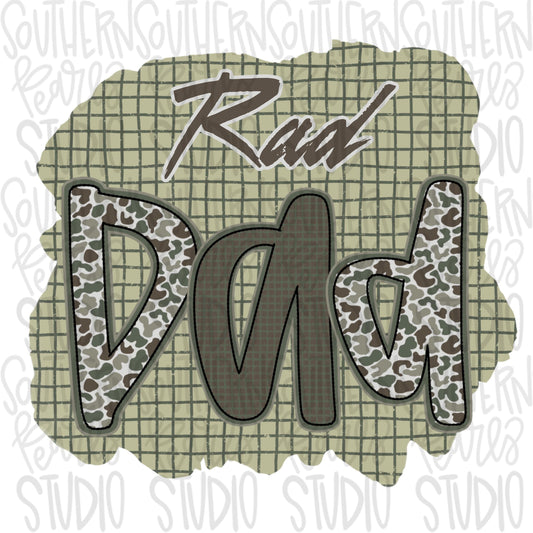 Rad dad camo | Fathers Day | front and back designs | Sublimation Design | Digital Download | Women’s, Kids Shirt PNG