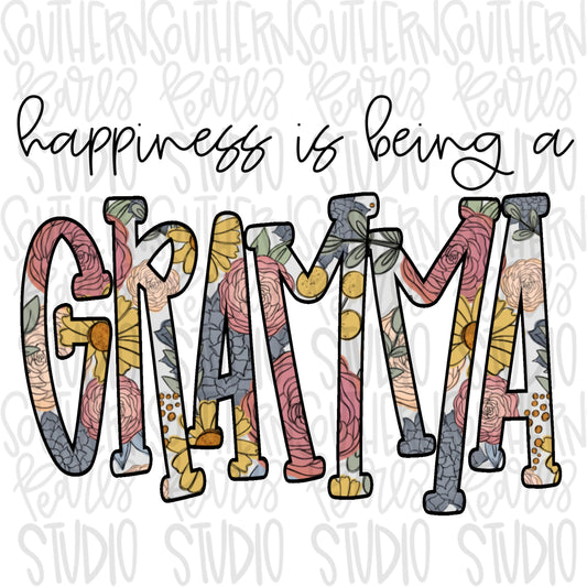 Happiness is being a GRAMMA | Sublimation Design | Digital Download | Women’s, Kids Shirt PNG