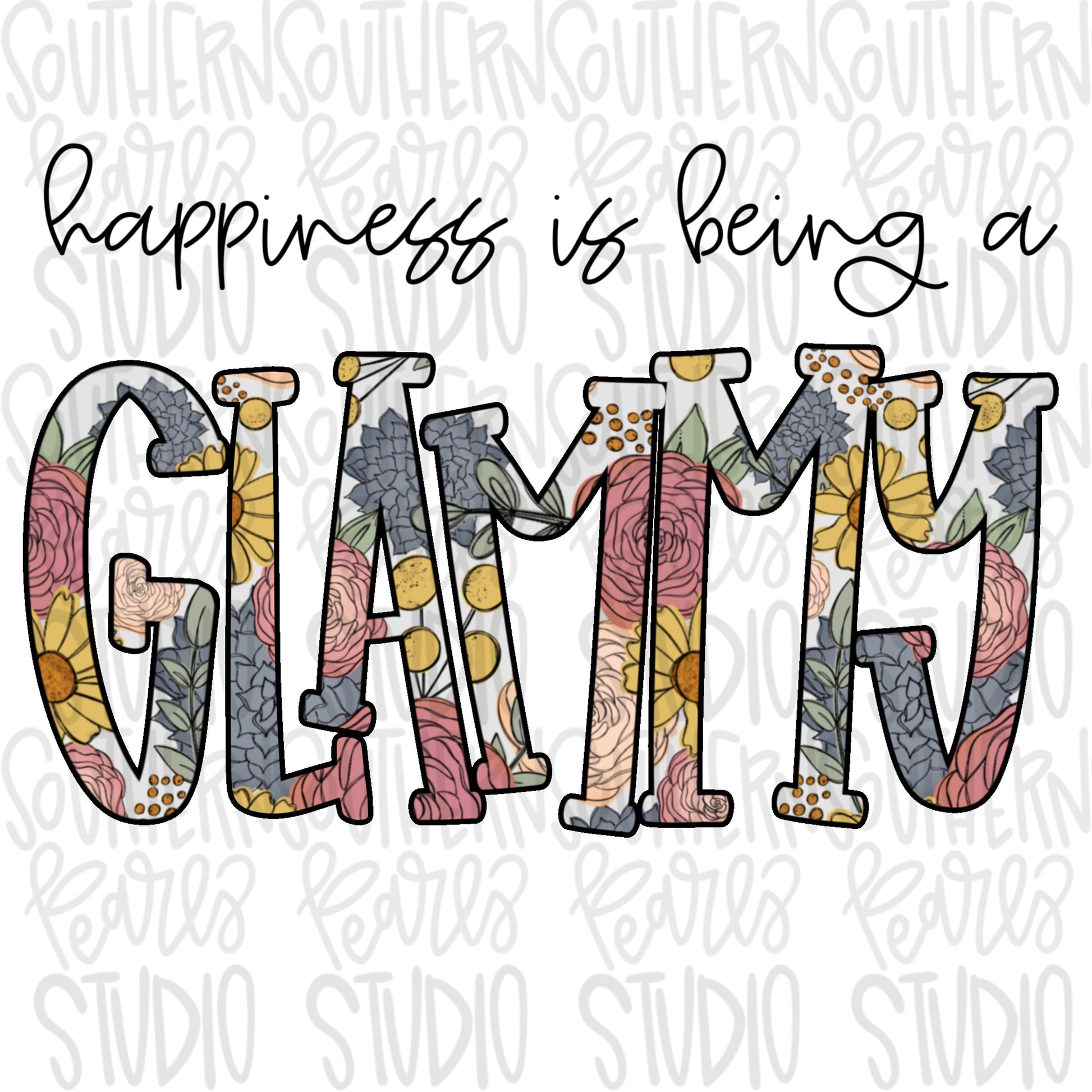 Happiness is being a GLAMMY | Sublimation Design | Digital Download | Women’s, Kids Shirt PNG