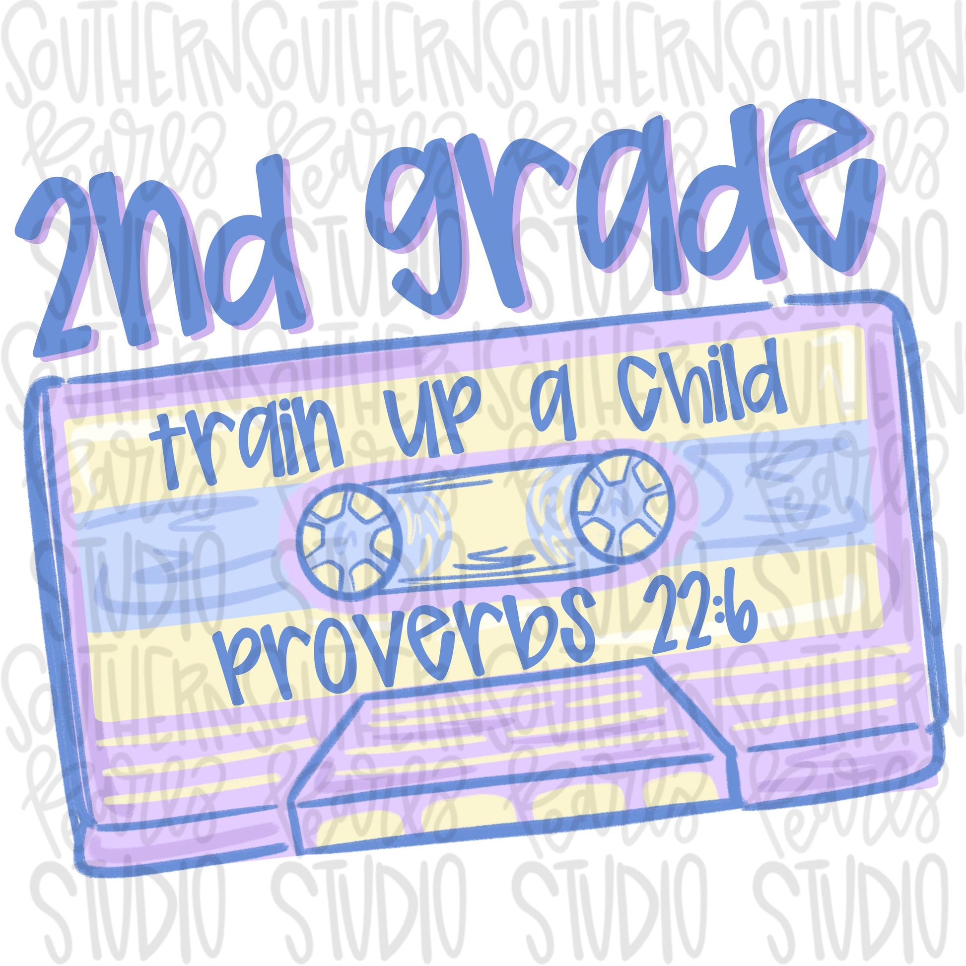 2nd grade cassette tape | train up a child | second grade | proverbs 22:6 | PNG | Sublimation design | Design Download | dtf | women’s Kids