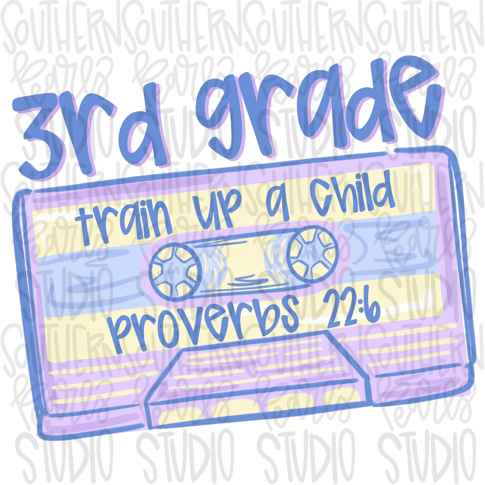 3rd grade cassette tape | train up a child | third grade | proverbs 22:6 | PNG | Sublimation design | Design Download | dtf | women’s Kids