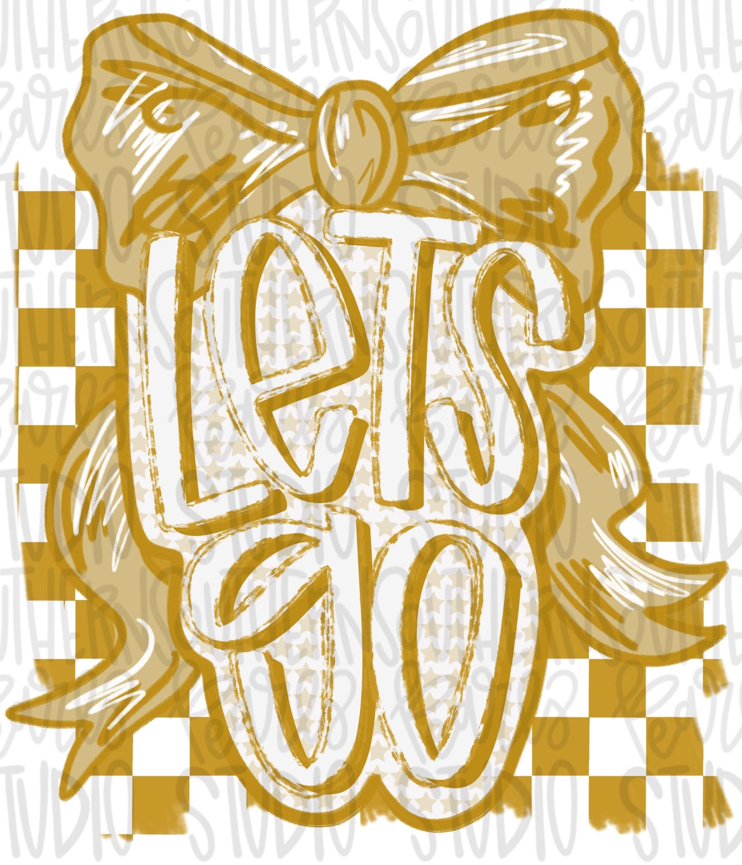 Let’s Go bow | gold and white | Go Team | PNG | Sublimation | Design Download | womens and kids