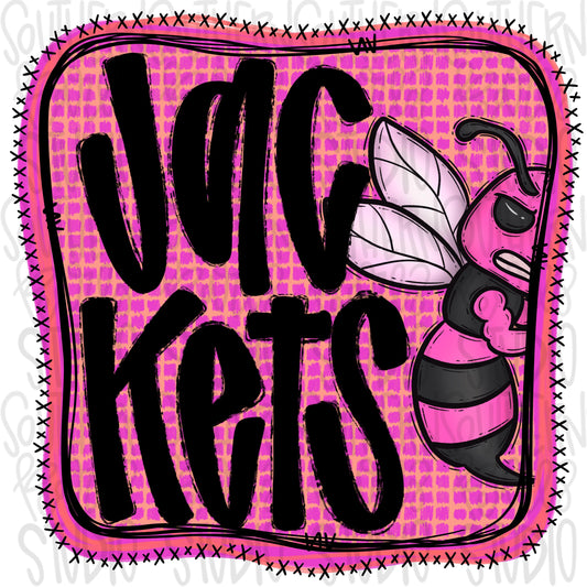Jackets | Neon pink Mascot in frame | front and back designs | Sublimation Design | Digital Download | Women’s, Kids Shirt PNG