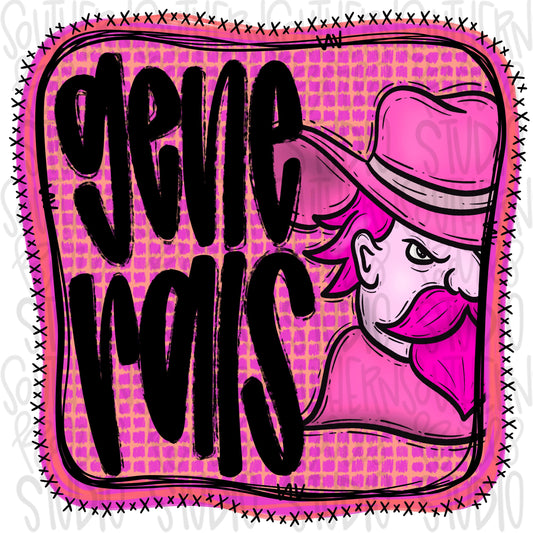 Generals | Neon pink Mascot in frame | front and back designs | Sublimation Design | Digital Download | Women’s, Kids Shirt PNG