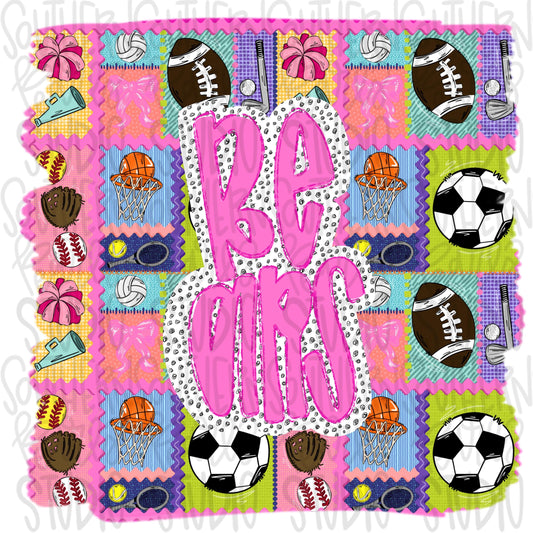 Bears | Mascot in frame | sports stamp collage | football, basketball, baseball, soccer, volleyball, tennis, cheer, golf | PNG download